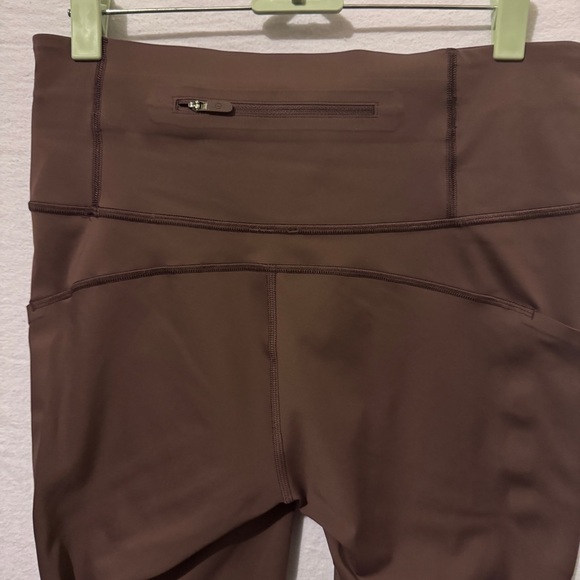 Lululemon Speed Light Yoga Leggings Brown with Pink Stripes Size 8 Excellent - Picture 11 of 13